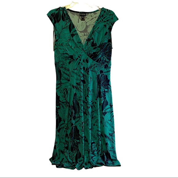 Enfocus Studio Dresses & Skirts - ENFOCUS STUDIO Dress Sleeveless Green Black SZ 10 Midi 95% Polyester 5% Spandex
